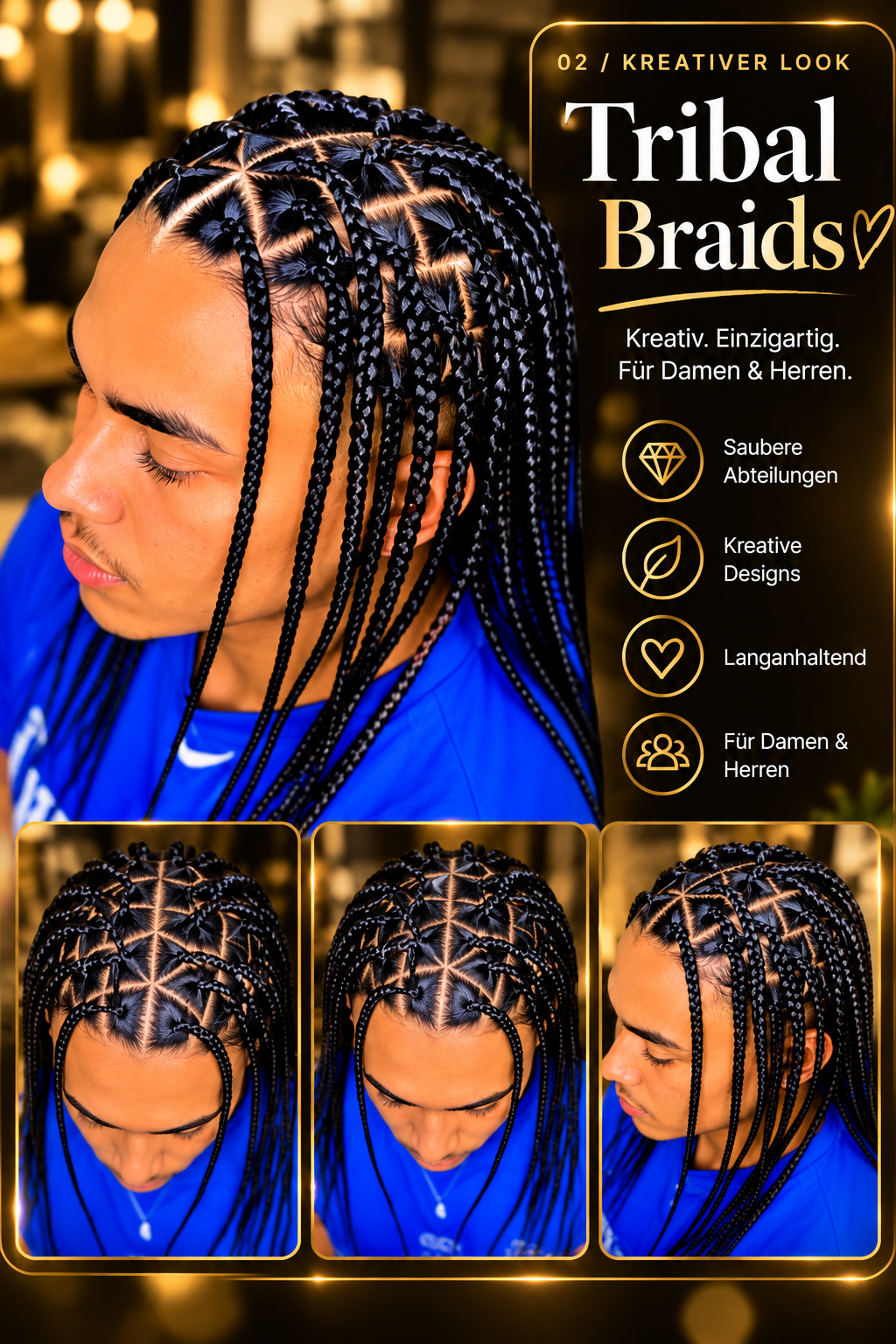 Tribal Braids mit kreativem Flechtmuster