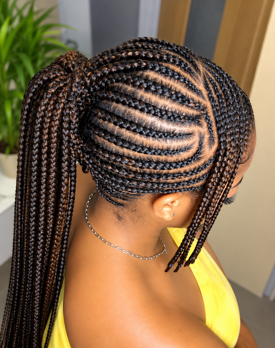 Sleek Ponytail Braids mit hohem geflochtenem Zopf